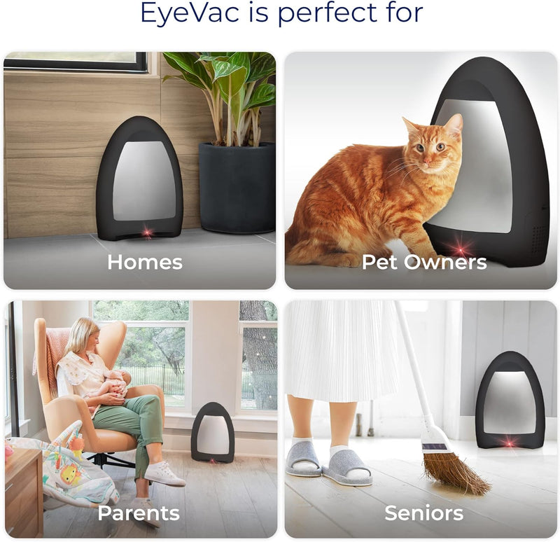 EyeVac Home Touchless Vacuum Automatic Dustpan, 1000 Watt- Matte Black - Like New