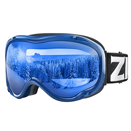 ZIONOR lagopus b1 ski goggles otg anti fog snow goggles uv protection - BLUE - Like New