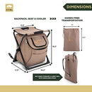 ARROWHEAD OUTDOOR MULTI-FUNCTION 3-IN-1 CAMP CHAIR BACKPACK STOOL - ANTLER TAN - Like New