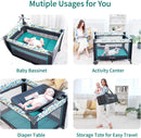 PAMO BABE PORTABLE CRIB FOR , PORTABLE PLAYPEN WITH DETACHABLE BASSINET - BLUE - Like New