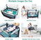 PAMO BABE PORTABLE CRIB FOR , PORTABLE PLAYPEN WITH DETACHABLE BASSINET - BLUE - Like New