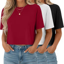 Ficerd 3 Pack Women Crop Tops Half Sleeve Cropped T Shirts FCRD - Size XXL - Brand New