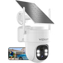 VIZIUUY SOLAR SECURITY CAMERAS WIRELESS 3MP PAN TILT 360°WIFI VZ-3PT2 - WHITE - Like New