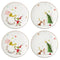 LENOX 894166 MERRY GRINCHMAS 4-PIECE ASSORTED ACCENT PLATE - GREEN - Like New
