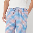AMAZON ESSENTIALS MEN'S COTTON STRETCH POPLIN PJ BOTTOMS 2 PACK - S, CHECK/BLUE - Like New