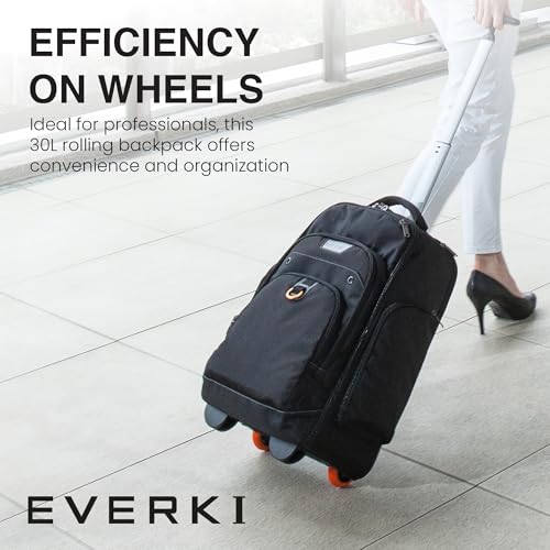 EVERKI ATLAS 30L WHEELED LAPTOP BACKPACK CARRY-ON TRAVEL ATLAS ORIGINAL - BLACK - Like New