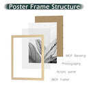 FrameWorks 12”x18” Wooden Poster Frame, Classic Natural Oak - 2 Pack - Brand New