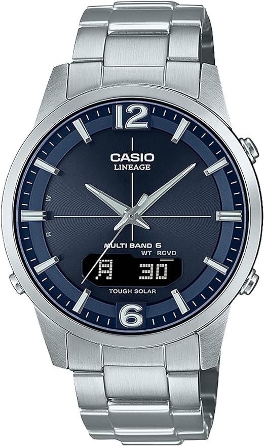 Casio LCW-M170D-2AJF Solar Radio Clock Lineage Watch, Japan 2023, Navy/Silver Like New