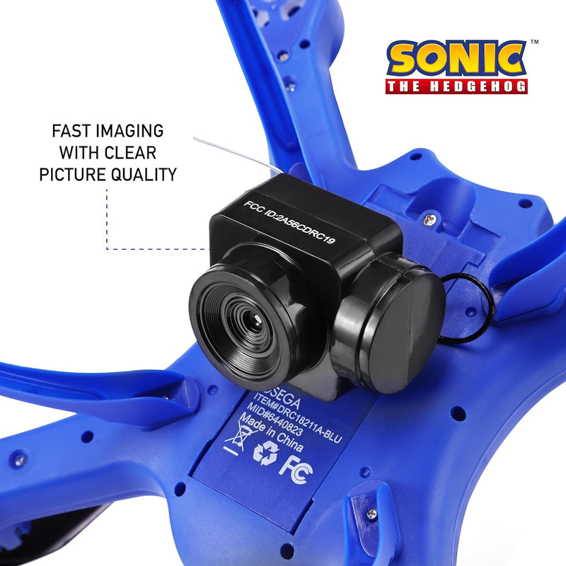 SAKAR Sonic The Hedgehog Sky Racer Drone WiFi Camera, DRC18211A-BLU-STK-9 - BLUE Like New