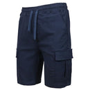 GALAXY HARVIC MEN STRETCH PULL-ON CARGO ELASTIC WAIST DRAWSTRING NAVY M - Brand New