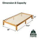 ZINUS ALEXIA WOOD PLATFORM BED FRAME WOOD SLAT SUPPORT RUSTIC PINE TWIN - PINE - Like New
