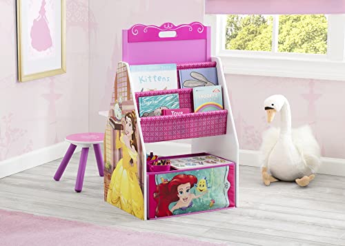 DELTA CHILDREN ACTIVITY CENTER DESK STOOL TOY ORGANIZER DISNEY PRINCESS PINK - Like New