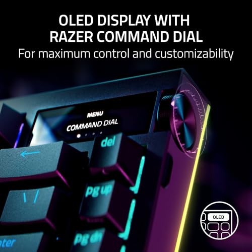 RAZER BLACKWIDOW V4 PRO 75% WIRELESS OLED TRUE 4K HZ WIRELESS BLK RZ03-05130200 - Like New