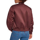 Levi's Womens Fashion Bomber Jacket Ruching On Sleeves Dark Chocolate L - Brand New