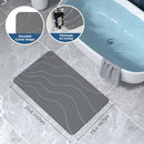 PUCUN Stone Bath Mat Diatomaceous Non-Slip Shower Mat - Size 24×16 - Grey - Like New