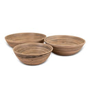 LEXA BAMBOO 3-PIECE BOWL SET 12, 10 & 8 INCH NATURAL BAMBOO BOWLS BLACK - Like New