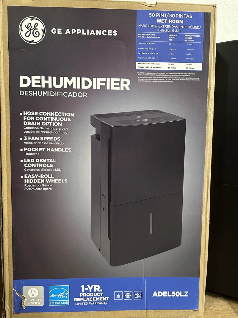 GE 50 POINT E-STAR PORTABLE DEHUMIDIFIER PUMP FOR WET SPACE - Scratch & Dent