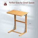 Tatub 24" Folding TV Tray Table, Foldable C Shaped End Table - Bamboo - Like New