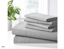 BIBB HOME BAMBOO 2000 THREAD COUNT 6PCS CHAMBRAY POCKET CALIFORNIA KING - SILVER - Brand New
