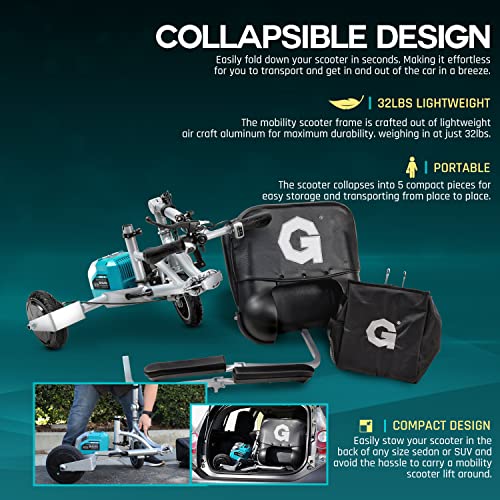 G 3 Wheel Mobility Scooter Plus - Electric Powered, Air Friendly GUT121 - Black - Like New