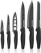 Granitestone Nutriblade 6 Piece Kitchen Knife Set Stainless Steel Blades -BLACK New