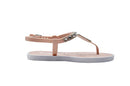 Girl's PCU Sparkly Rhinestone Fashion T-Strap Thong Sandals Blush Multi 2-3 - Brand New