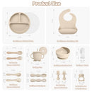 Caterpillar veggie silicone baby feeding set 17pcs, baby led weaning (beige) - Like New