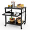 NUUK 30 IN. SOLID STEEL OUTDOOR PIZZA OVEN TABLE STAND, PT200 - BLACK - Like New