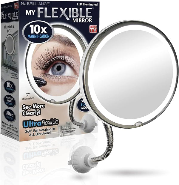 MY FLEXIBLE MIRROR 10X MAGNIFICATION 7” MAKE UP ROUND VANITY - Scratch & Dent