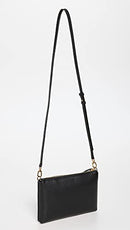 TORY BURCH WOMEN'S MERCER PEBBLED WALLET CROSSBODY - BLACK - Brand New