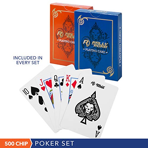 RALLY AND ROAR PROFESSIONAL POKER SET W/ HARD CASE 500 CHIPS - Scratch & Dent