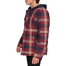 LEVI'S MEN'S PLAID SHERPA LINED HOODED SHIRT JACKET SIZE MEN L RED OMBRE - Like New