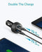 ANKER CAR CHARGER, QUICK CHARGE 3.0 39W DUAL USB DC 5V 3A / 9V 2A A2225 - BLACK - Like New