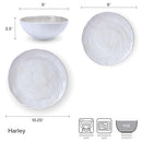Mikasa Harley 12 Piece Stoneware Hand-Crafted Dinnerware Set, Service for 4 - Like New