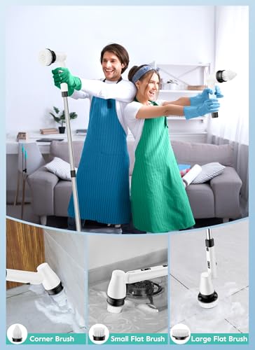 GiveBest Electric Spin Scrubber, Cordless Shower Scrubber, 7 Replacement Head - Like New