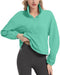 FKEEP QUARTER ZIP PULLOVER WOMEN CROPPED TOP SZ XL ZGREEN A - Brand New