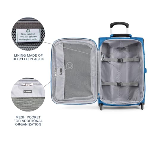 TRAVELPRO MAXLITE 5 SOFTSIDE EXPANDABLE UPRIGHT 2 WHEEL CARRY ON LUGGAGE - BLUE - Brand New