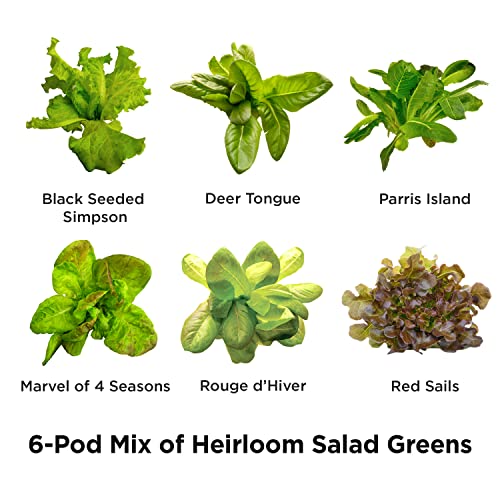 AEROGARDEN HEIRLOOM SALAD GREENS MIX SEED POD KIT 6-POD 806604-0208 - White Like New