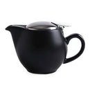 AUXMEWARE SMALL CERAMIC TEAPOT WITH STAINLESS STEEL INFUSER 350ML/12.0OZ - BLACK - Like New