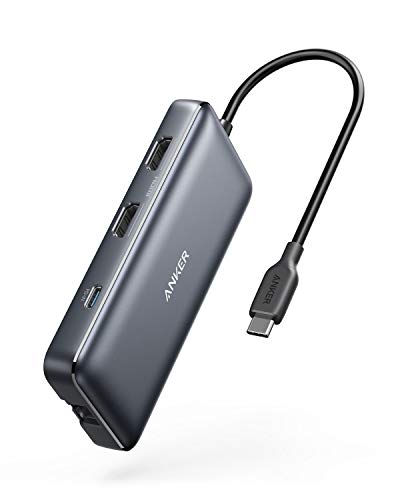 ANKER 553 USB-C HUB, 8-IN-1 USB C DOCK, DUAL 4K HDMI USB C TO USB ADAPTER, GRAY - Like New