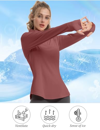 FKEEP WOMEN'S SUN SHIRTS LONG SLEEVE ATHLETIC JACKETS UPF 50+ X-SMALL BRICK RED - Brand New