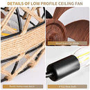 Caged Ceiling Fans With Light 18" Hemp rope Bladeless Low Profile Ceiling Fan - Brand New
