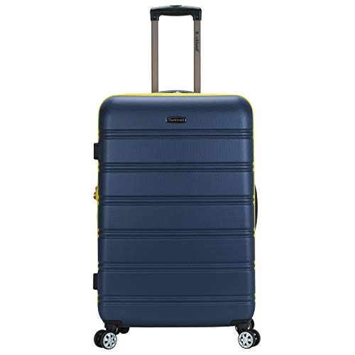 ROCKLAND MELBOURNE HARDSIDE EXPANDABLE LUGGAGE SPINNER WHEELS CHECKED NAVY 28" - Brand New