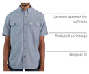 TW4369 Carhartt Men's Fort Loose SS Shirt, Denim Blue Chambray, 3X-Large Tall - Brand New