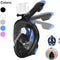 UNIGEAR SNORKEL MASK FULL FACE DIVING ANTI-FOG  - SIZE: MEN S/M - BLACK/BLUE - Brand New