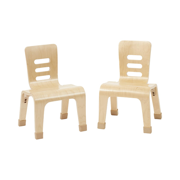 ECR4KIDS Bentwood Chair, 12" Seat Height, Stackable Seats, 2-Pack - Natural - Like New