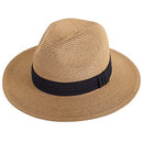 LIVINGSTON FASHIONABLE WIDE BRIM STRAW PANAMA HAT FOR MEN & WOMEN TRIPLE BELT - Brand New