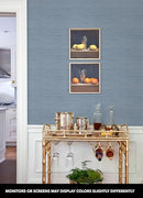 NuWallpaper x Society Social Grasscloth Peel Stick Wallpaper - Mineral Blue - Brand New