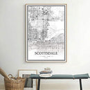 USA AZ Scottsdale Black＆White Minimalist Art 20×28 City Map Painting Poster - Brand New