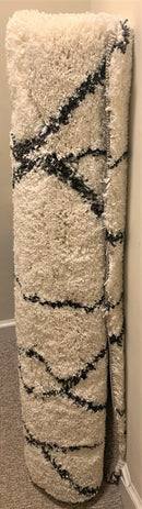 PROJECT 62 5'X7' GEOMETRIC DESIGN ANNENBERG EYELASH WOVEN AREA RUG - SHAG CREAM - Brand New